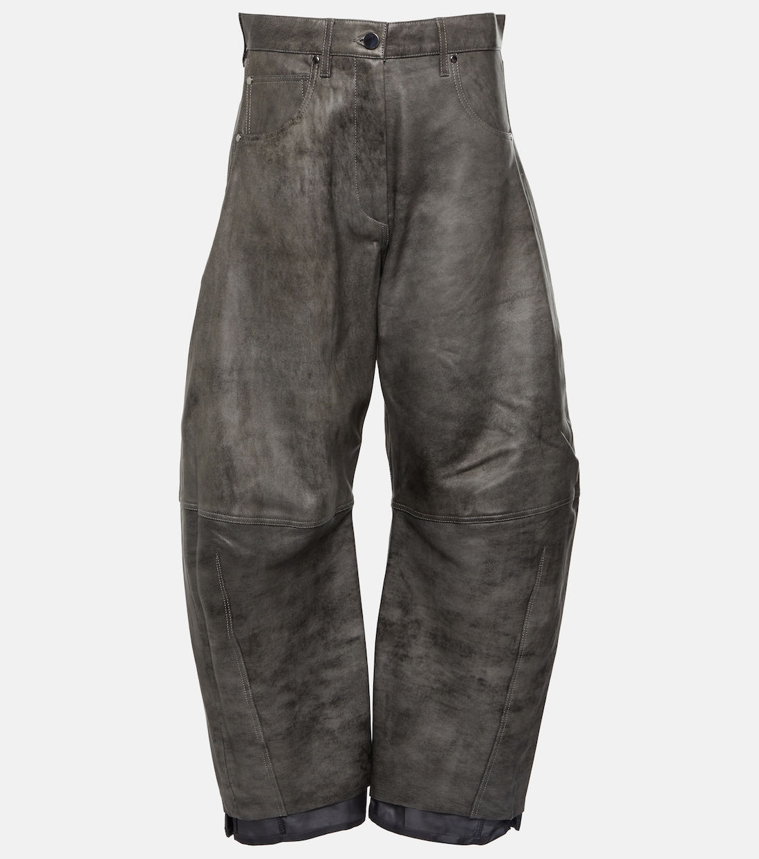 Pantalon Matan à taille haute en cuir | Dodo Bar Or
