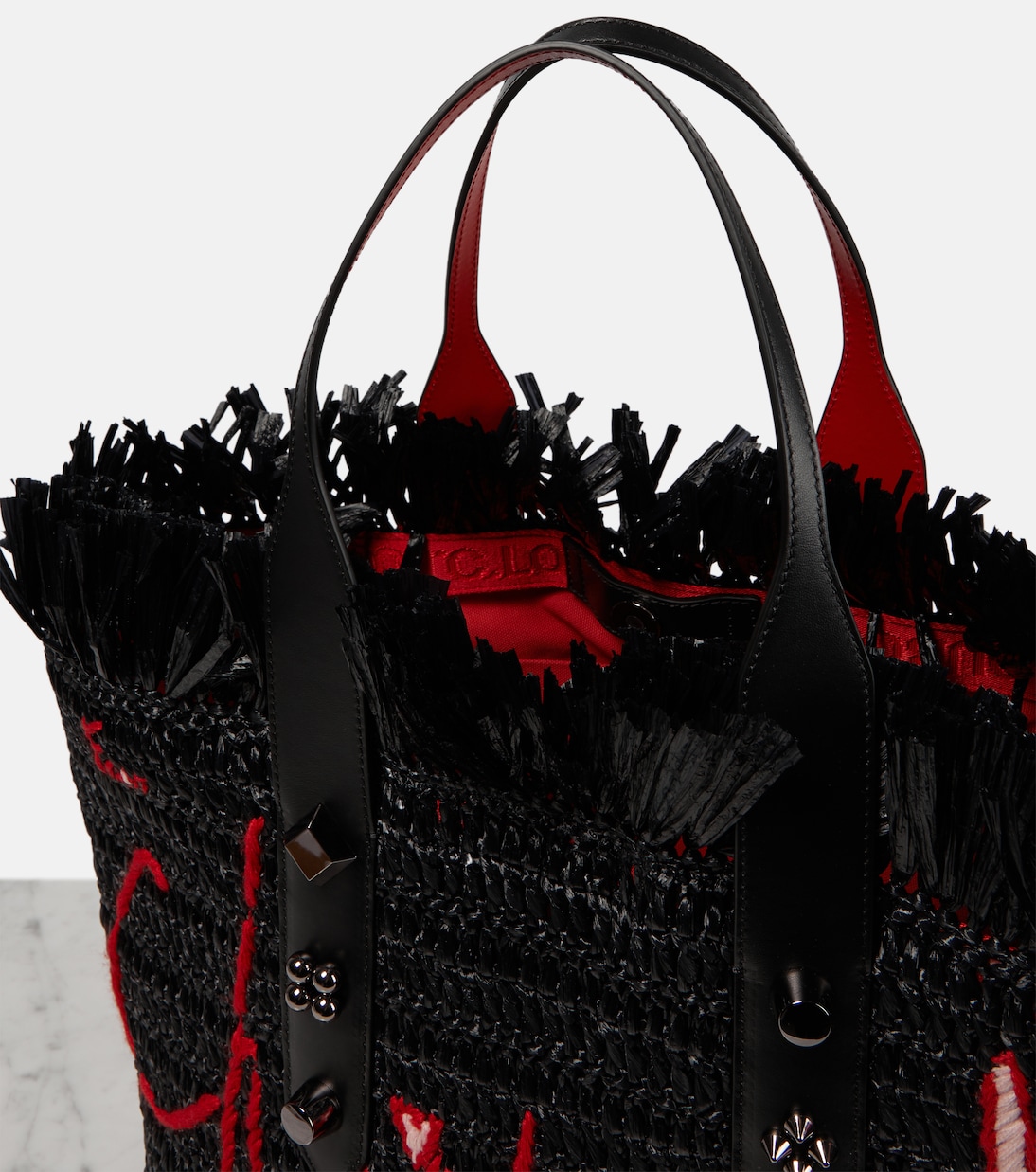 Borsa Frangibus Medium in rafia | Christian Louboutin