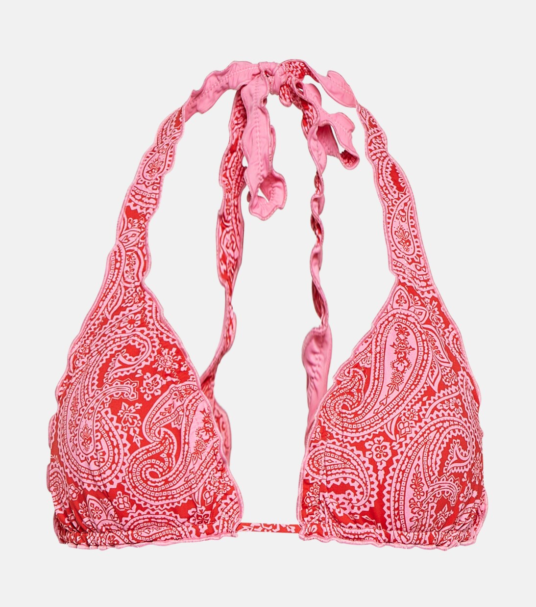 Tangier reversible ruffle triangle bikini top | Heidi Klein