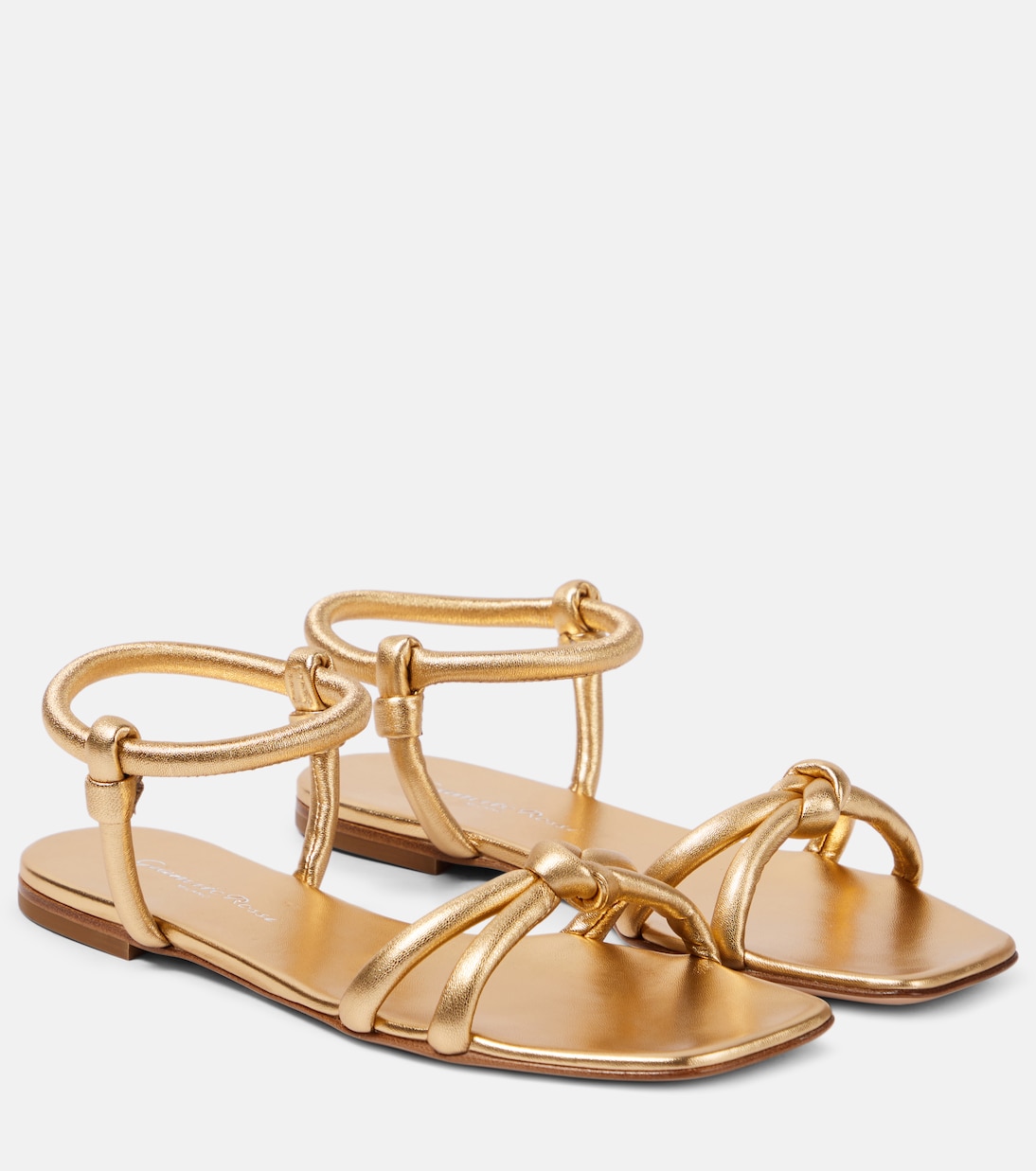 Juno 05 metallic leather sandals | Gianvito Rossi