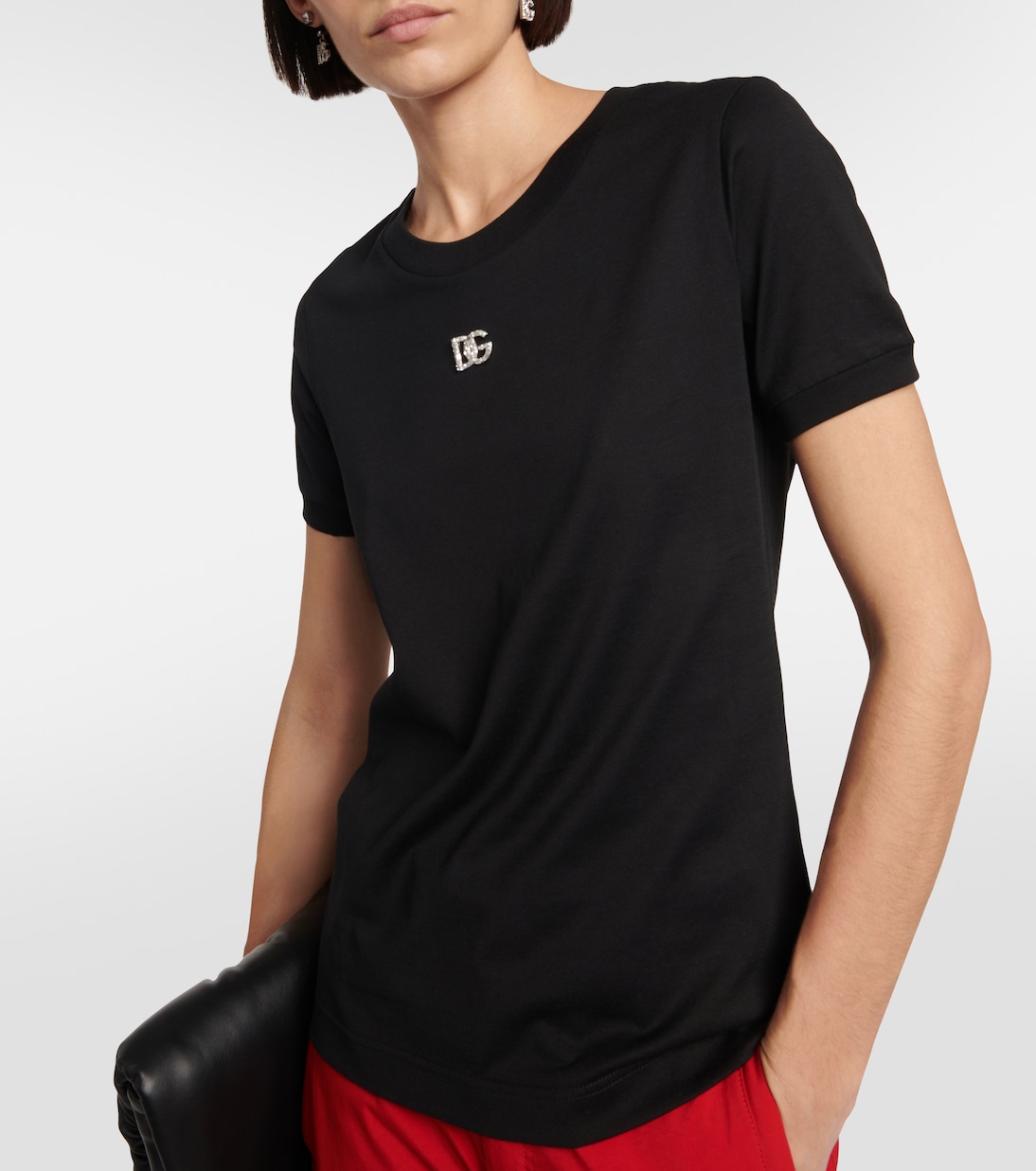 Camiseta en jersey de algodón adornada | Dolce&Gabbana