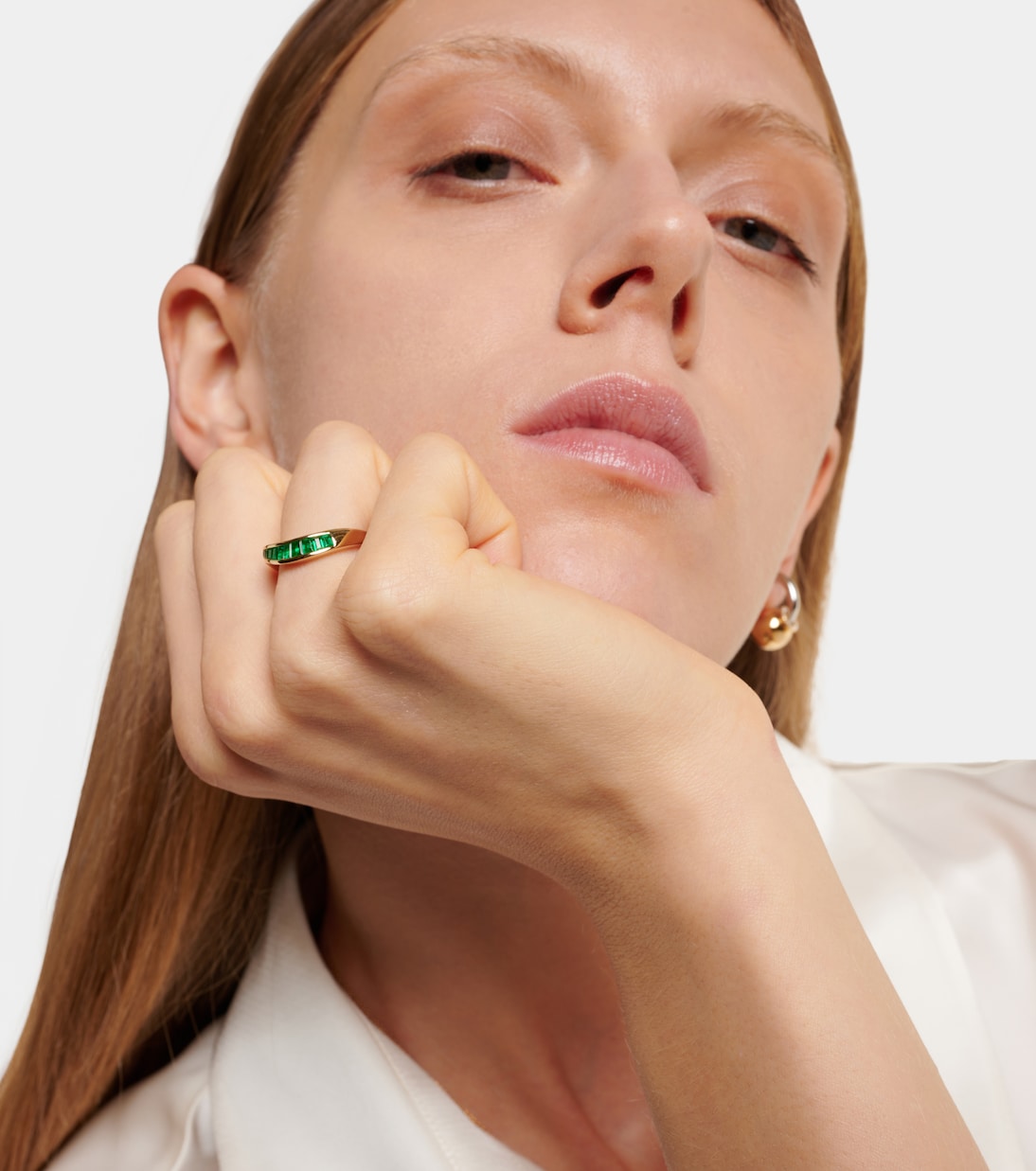 Bague Wave en or 9 ct et émeraudes | Rainbow K