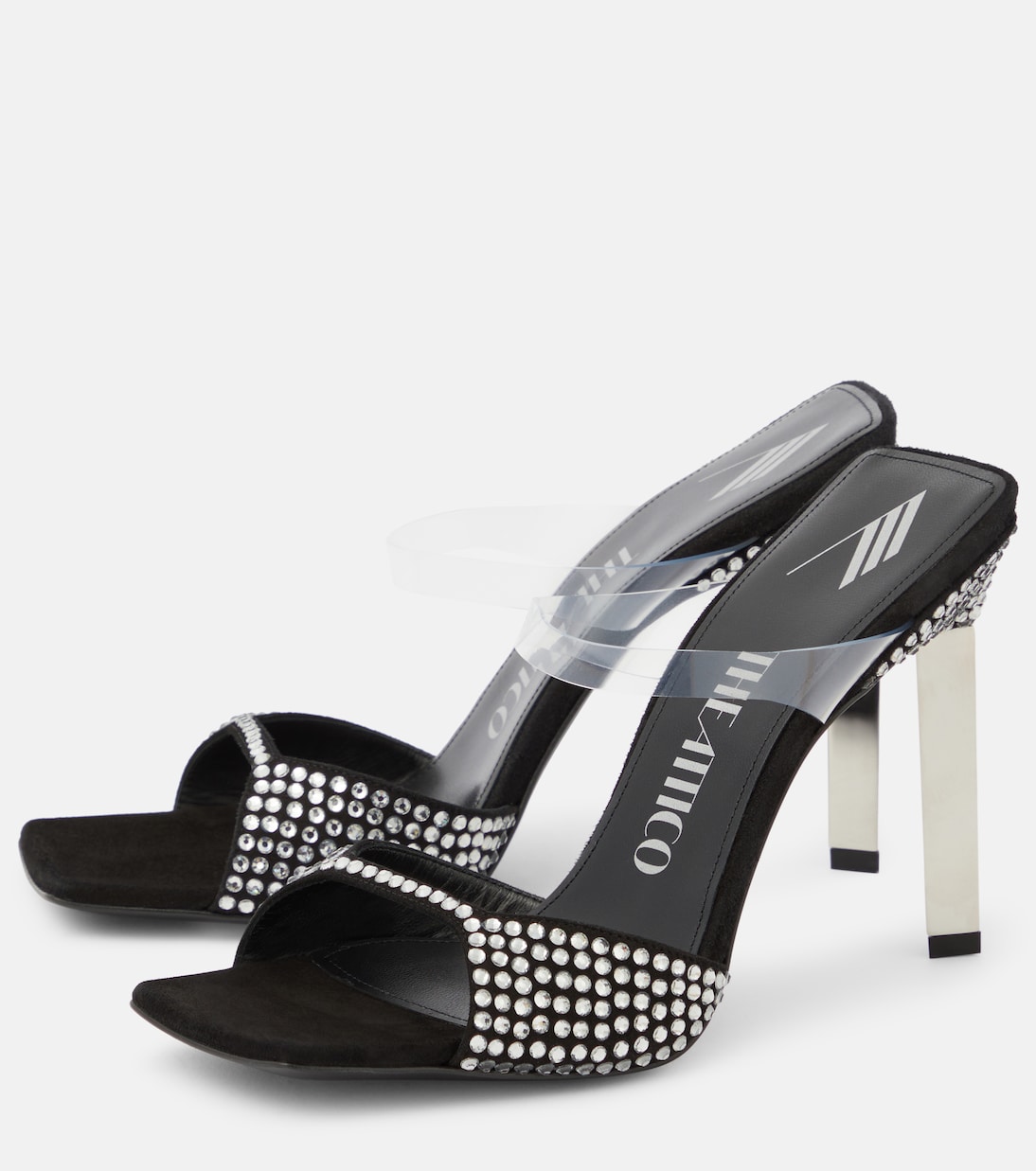 Verzierte Sandalen Adele mit Veloursleder | The Attico