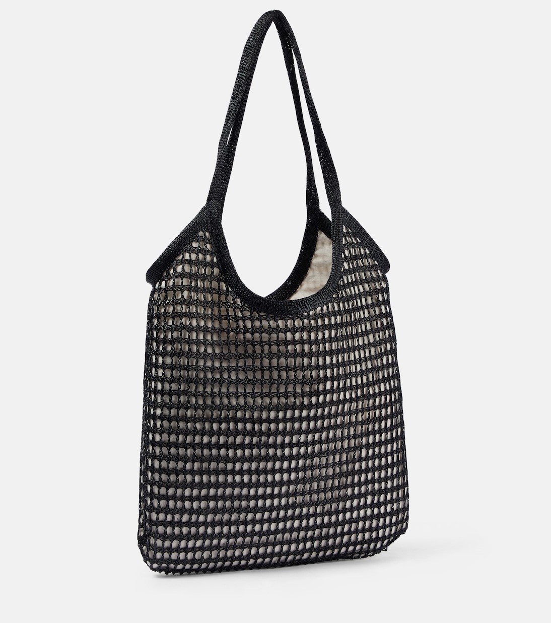 Tote aus Häkelstrick mit Leder | Miu Miu