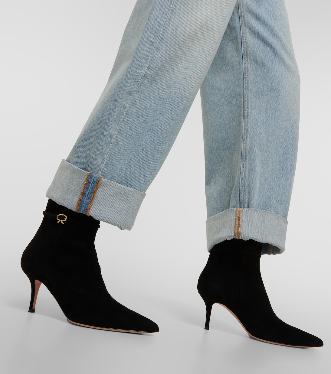 Ribbon Ville suede ankle boots | Gianvito Rossi