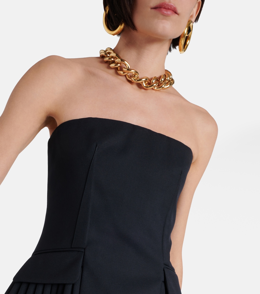 Vita off-shoulder wool-blend bustier top | Simkhai