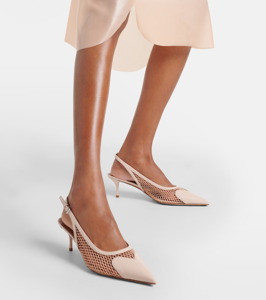 Escarpins Le Cœur en cuir et résille | Alaïa