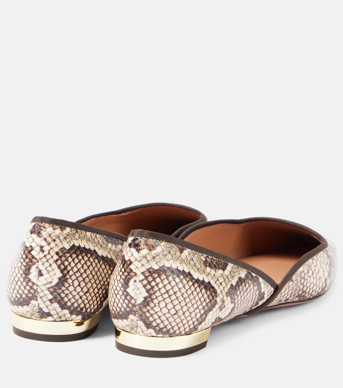 Maya Flay snake-effect leather ballet flats | Aquazzura