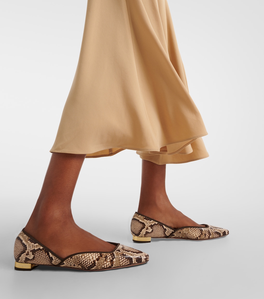 Maya Flay snake-effect leather ballet flats | Aquazzura