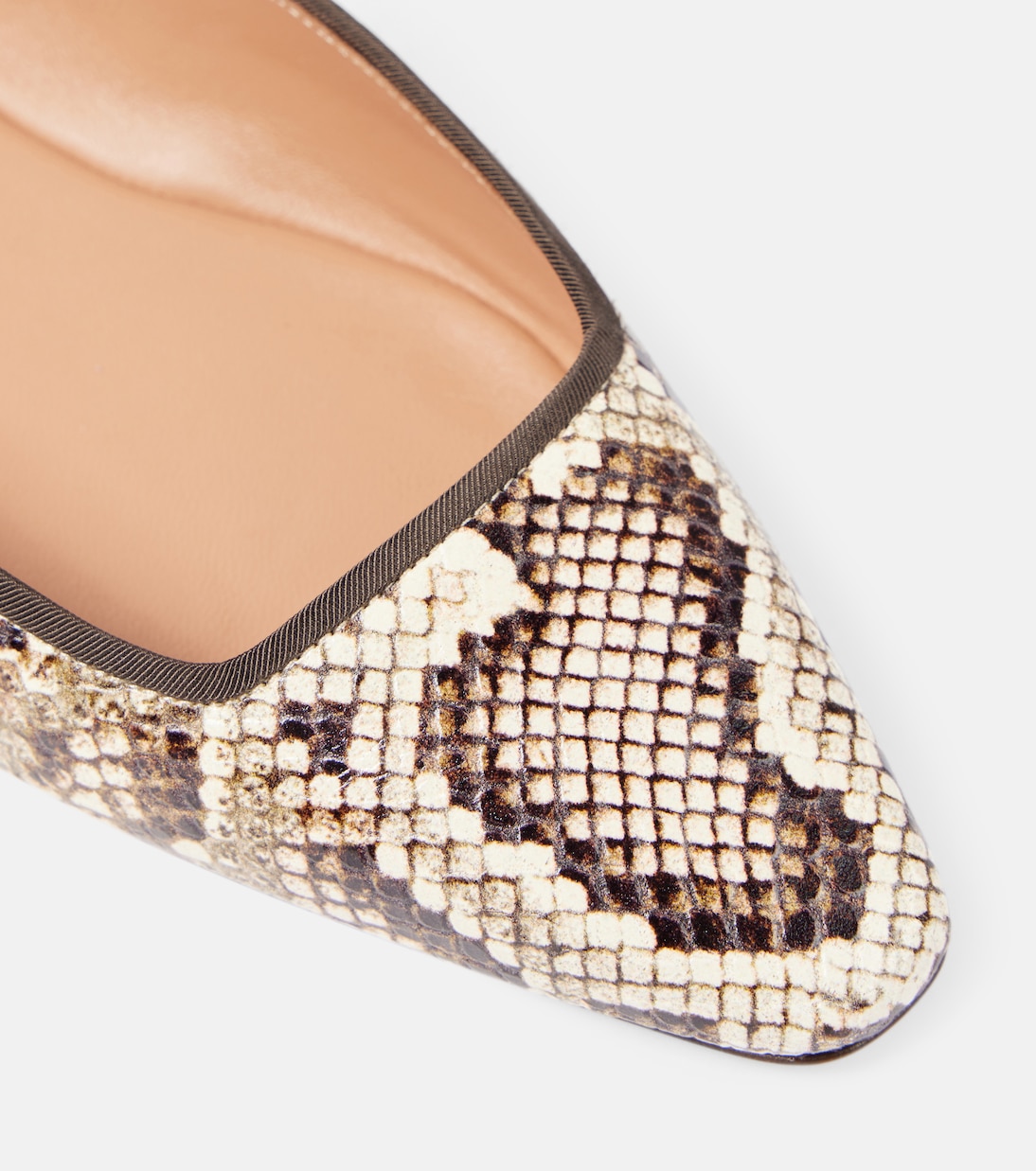Maya Flay snake-effect leather ballet flats | Aquazzura