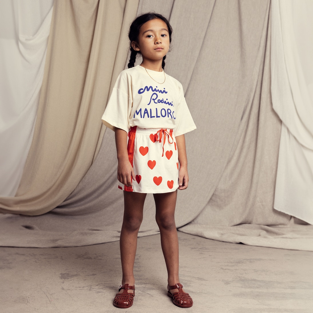 Falda Hearts de algodón | Mini Rodini