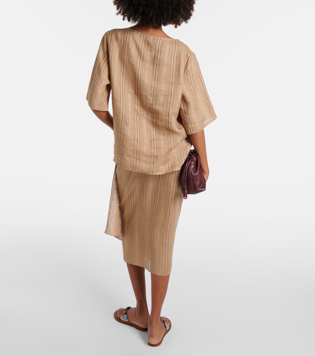 Top Mara in lino a righe | Loro Piana