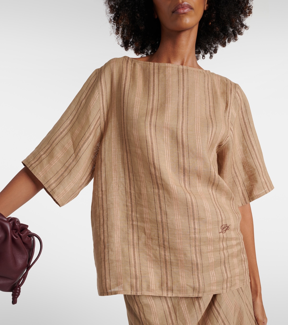 Top Mara in lino a righe | Loro Piana