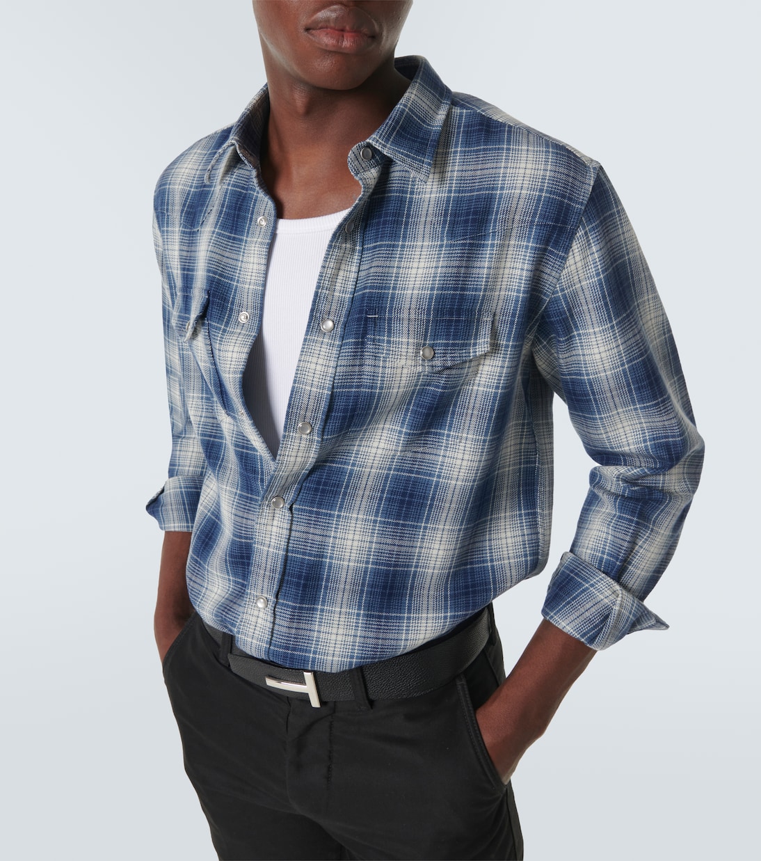 Camicia Western in cotone a quadri | Tom Ford