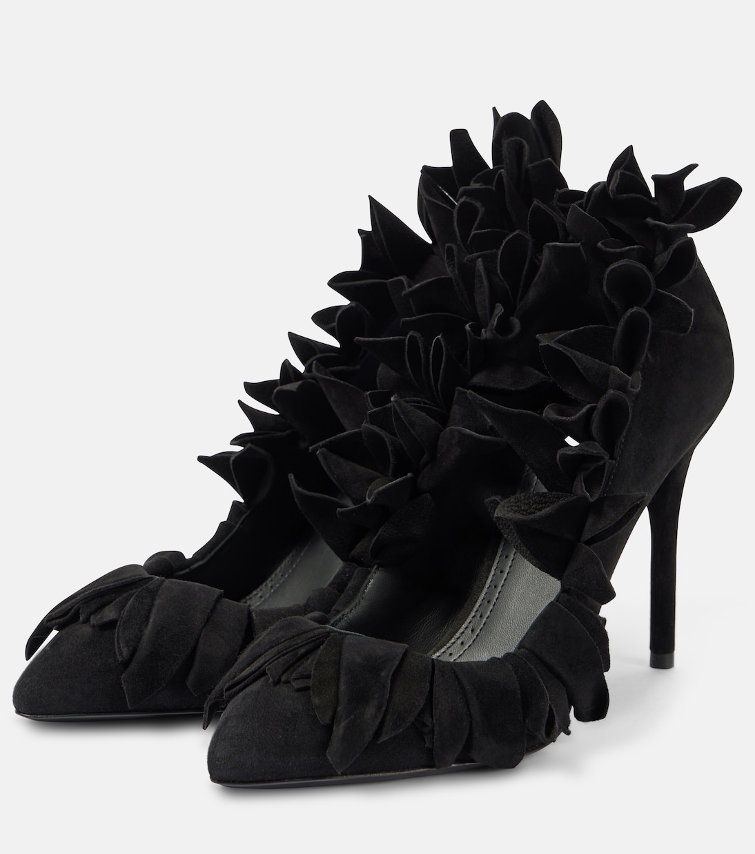Petal ruffled suede pumps | Alaïa