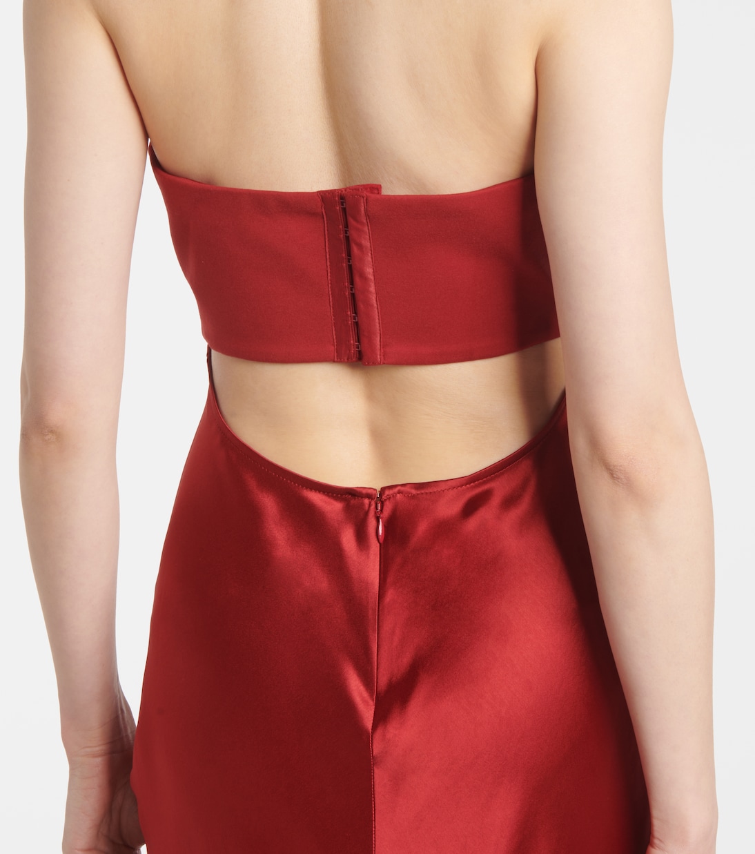 Wayfaring ruched ponte and satin gown | Staud