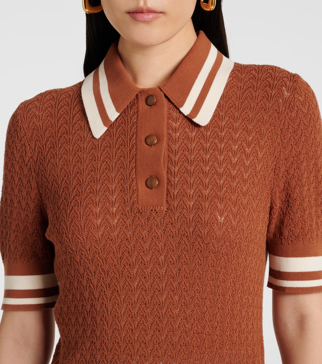 Polohemd aus Pointelle-Strick | Tory Burch