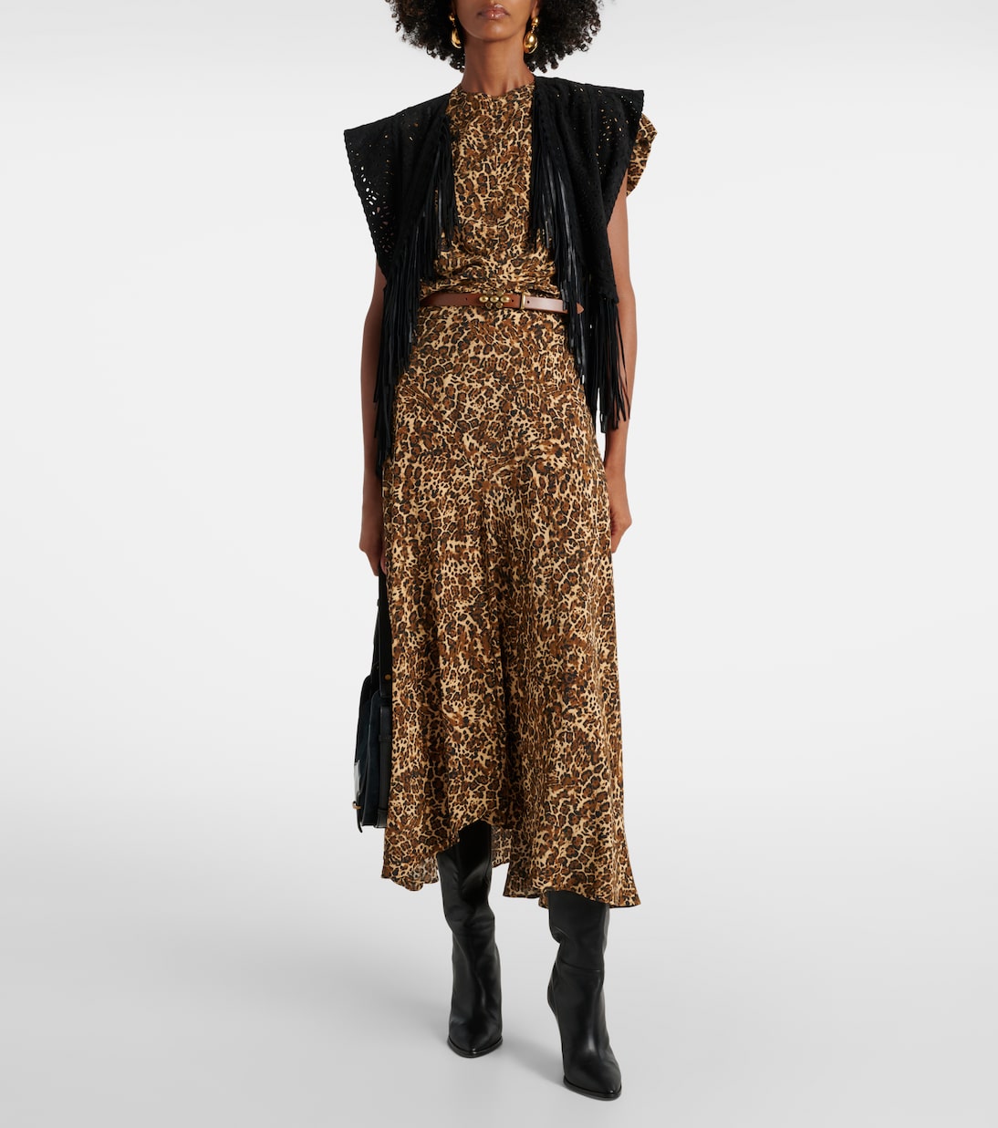 Sakura leopard-print silk-blend midi skirt | Isabel Marant