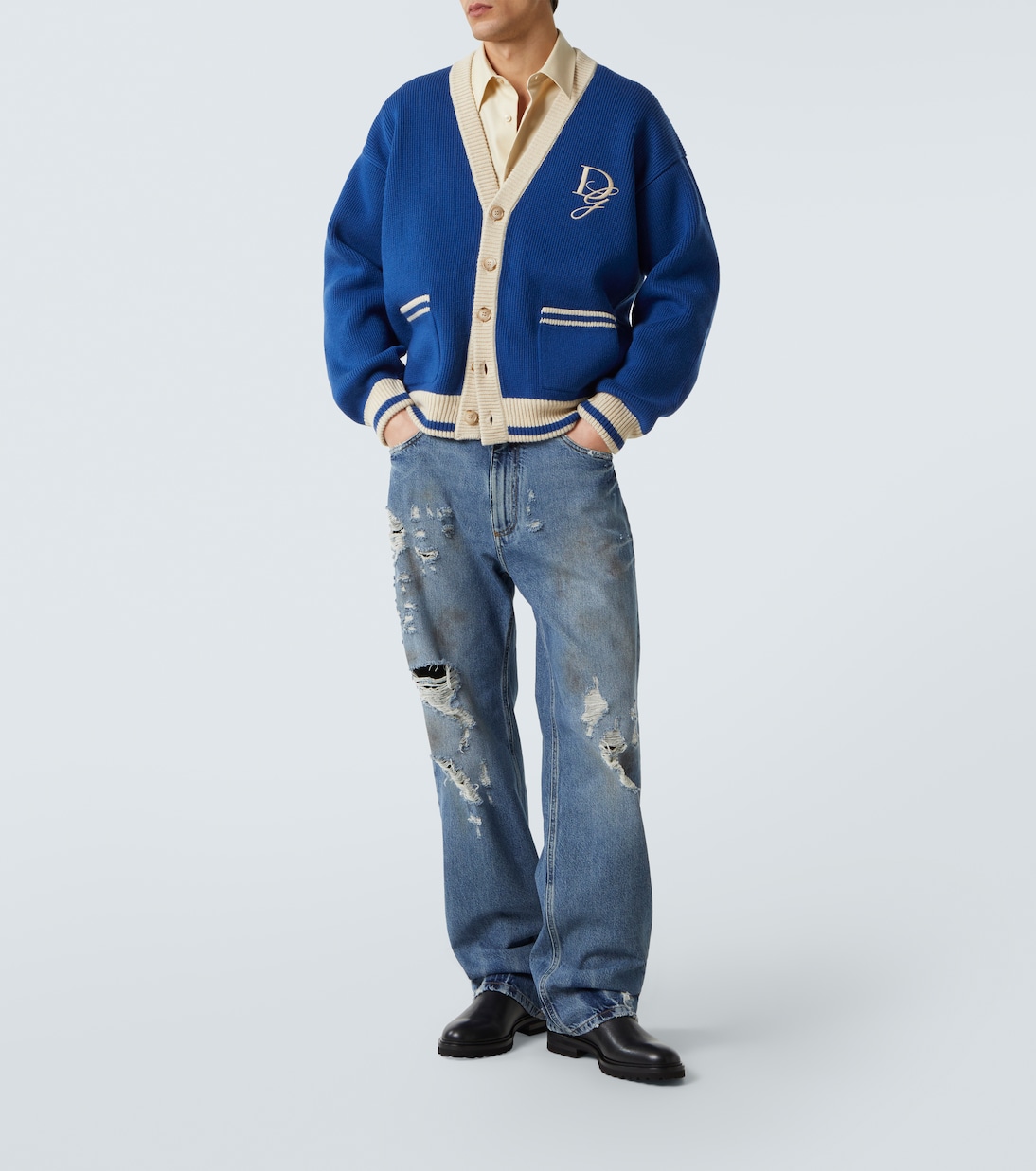 Embroidered virgin wool cardigan | Dolce&Gabbana