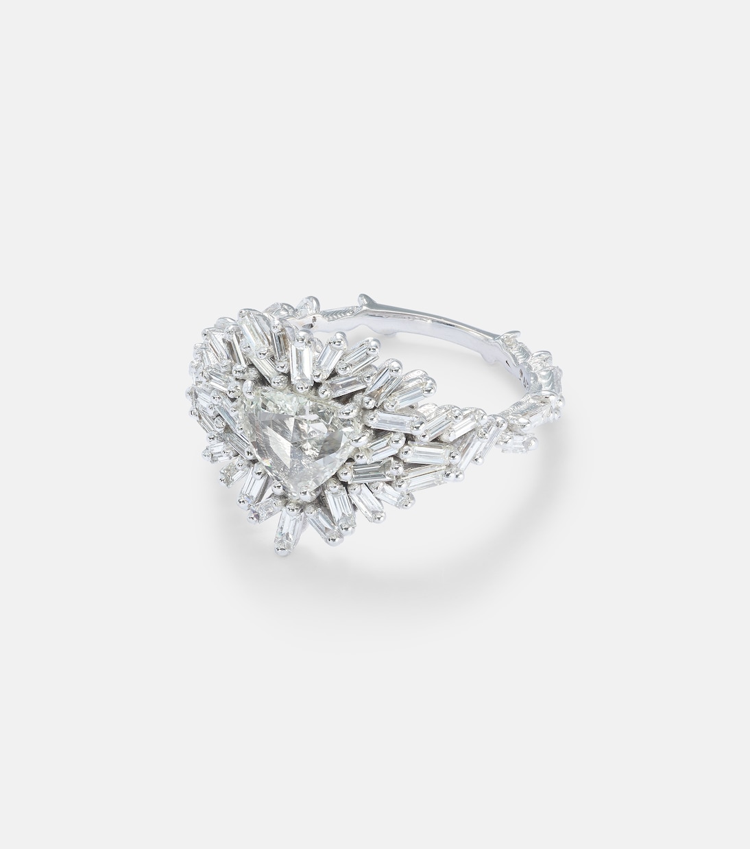 Bague Ooak en or blanc 18 ct et diamants | Suzanne Kalan