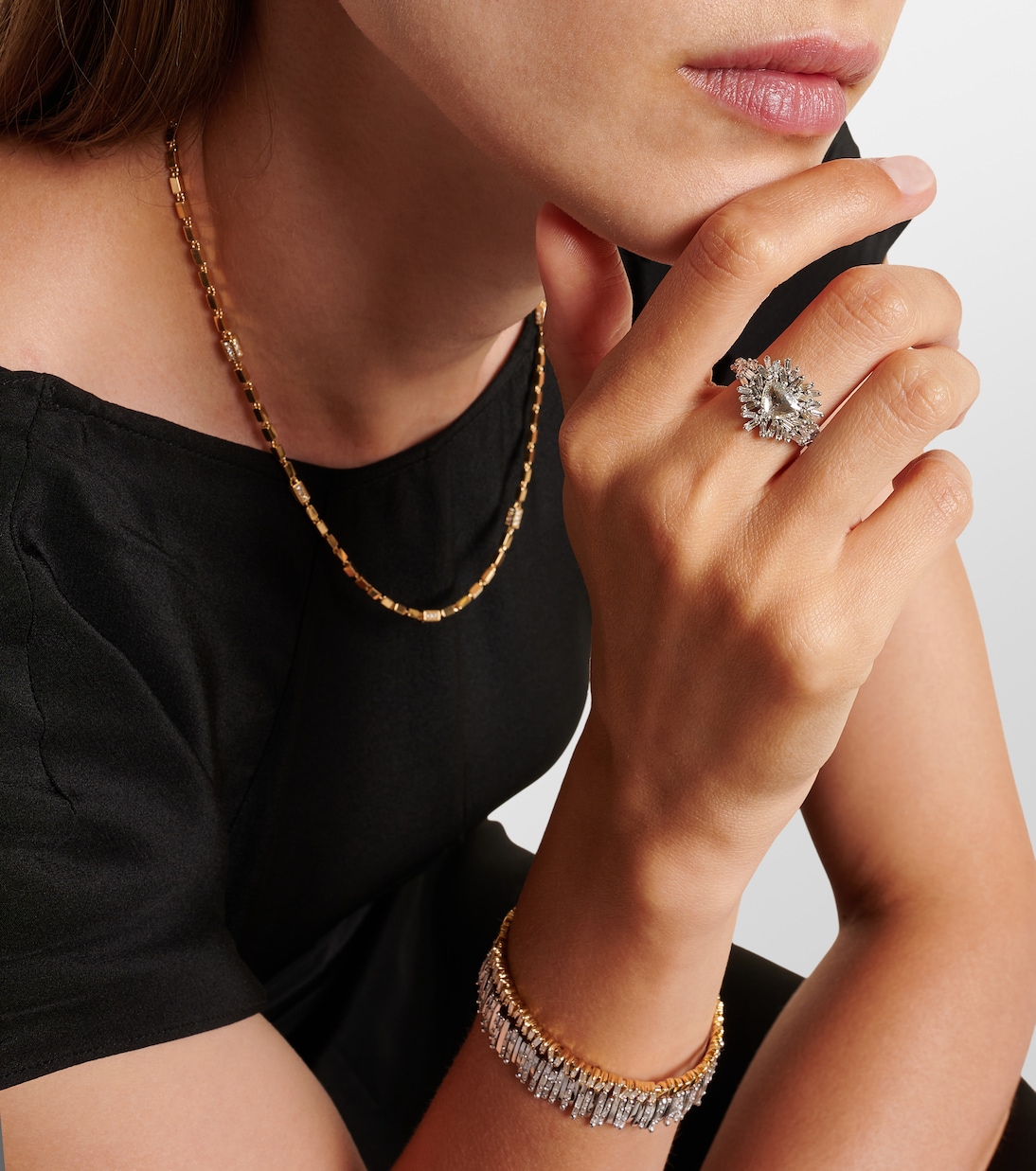 Bague Ooak en or blanc 18 ct et diamants | Suzanne Kalan