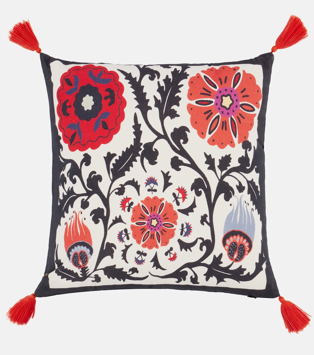 Coussin Flowers imprimé en velours | Les-Ottomans