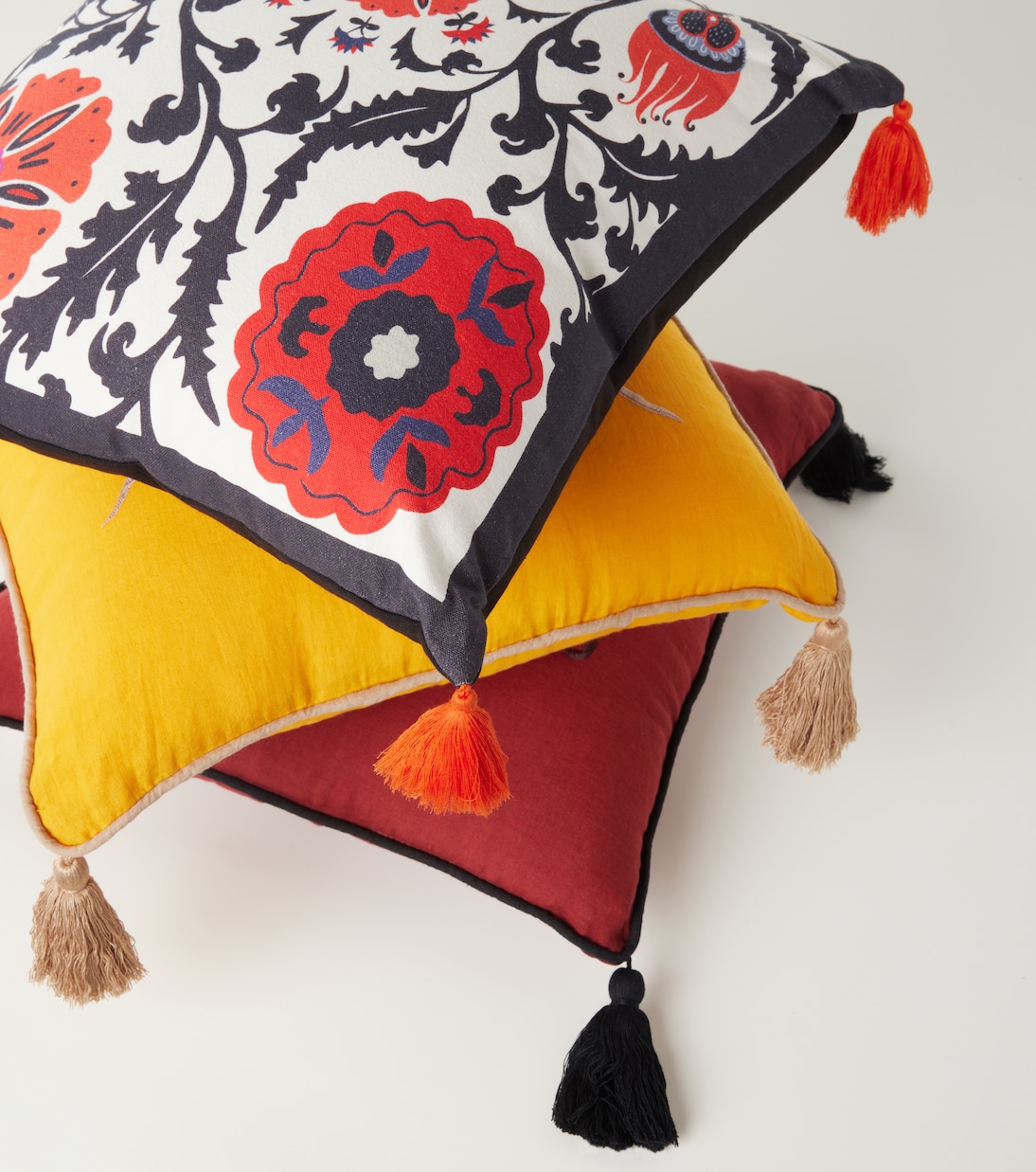 Coussin Flowers imprimé en velours | Les-Ottomans