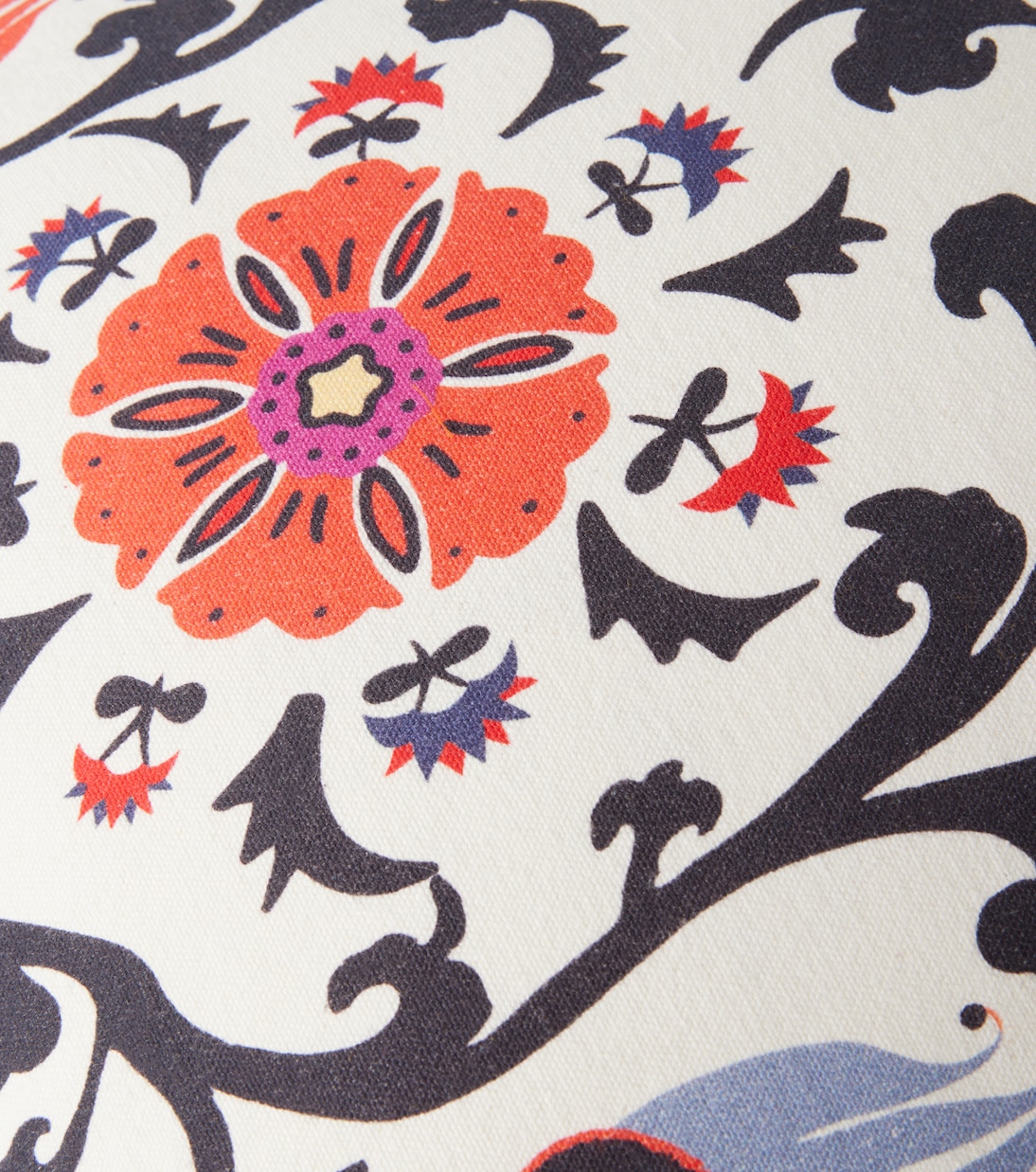 Coussin Flowers imprimé en velours | Les-Ottomans