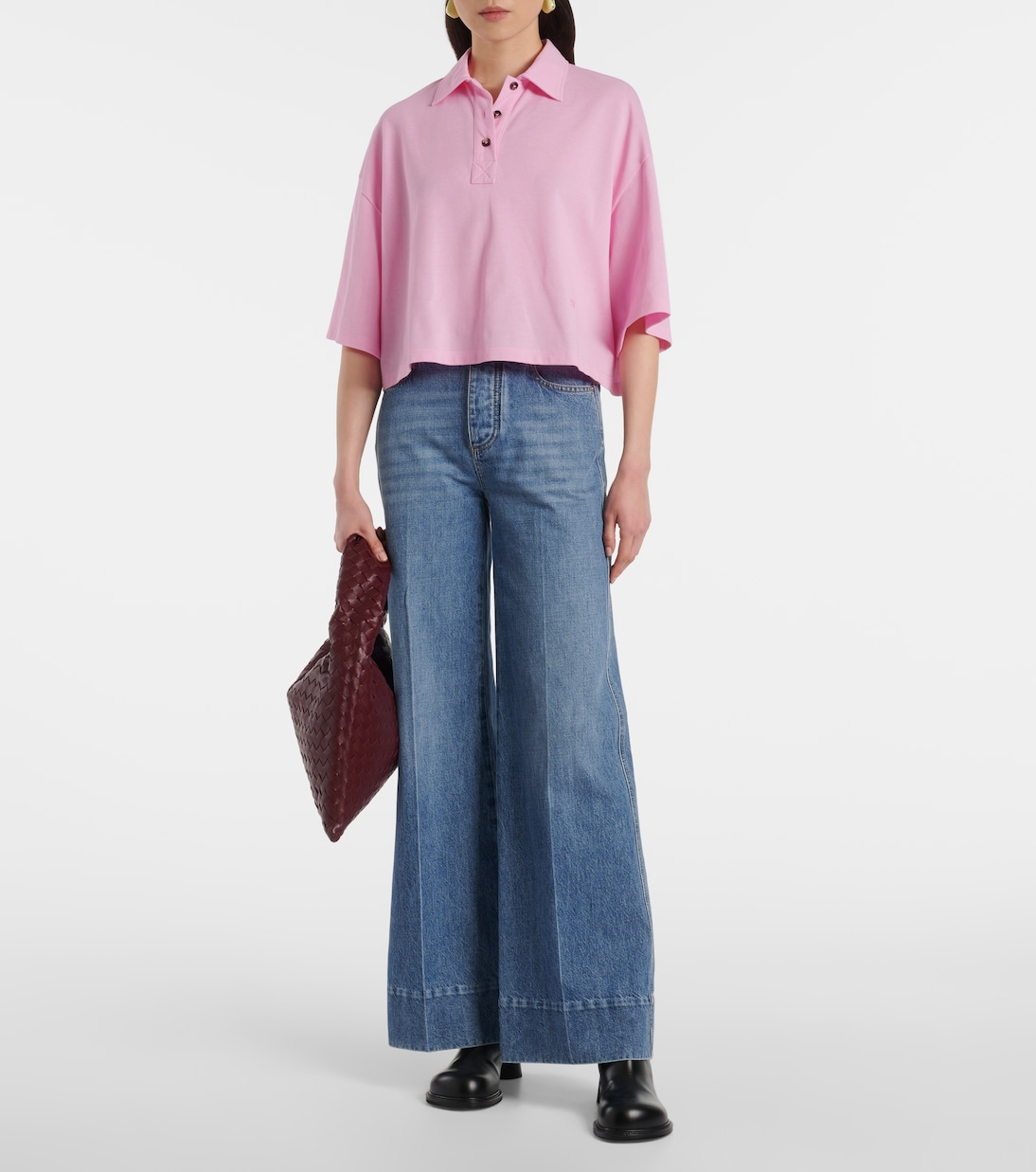 Polo cropped de algodón | Bottega Veneta