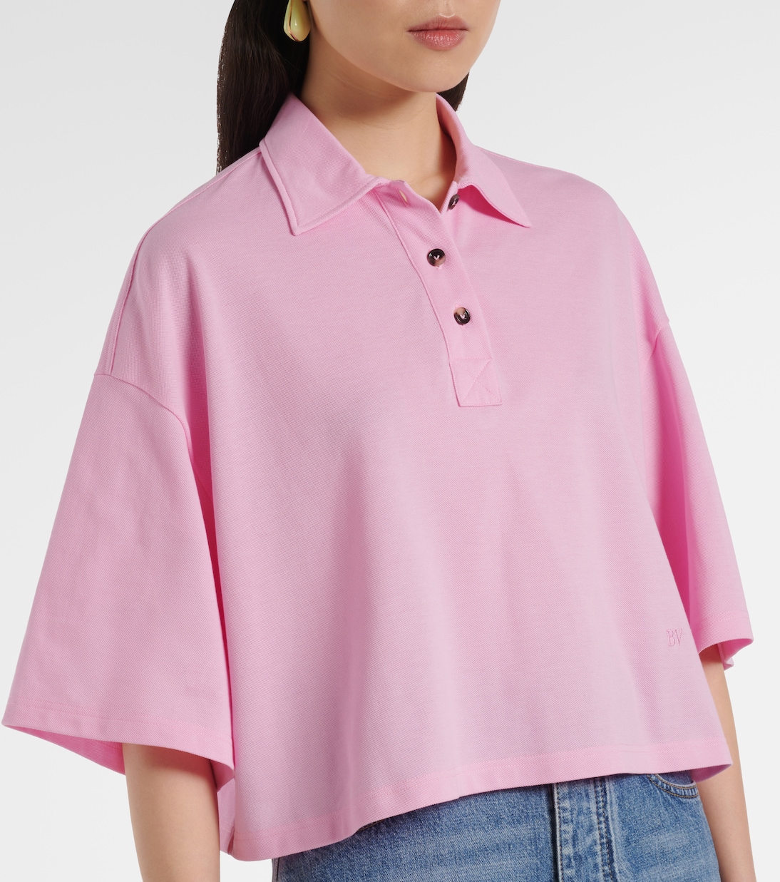 Polo cropped de algodón | Bottega Veneta