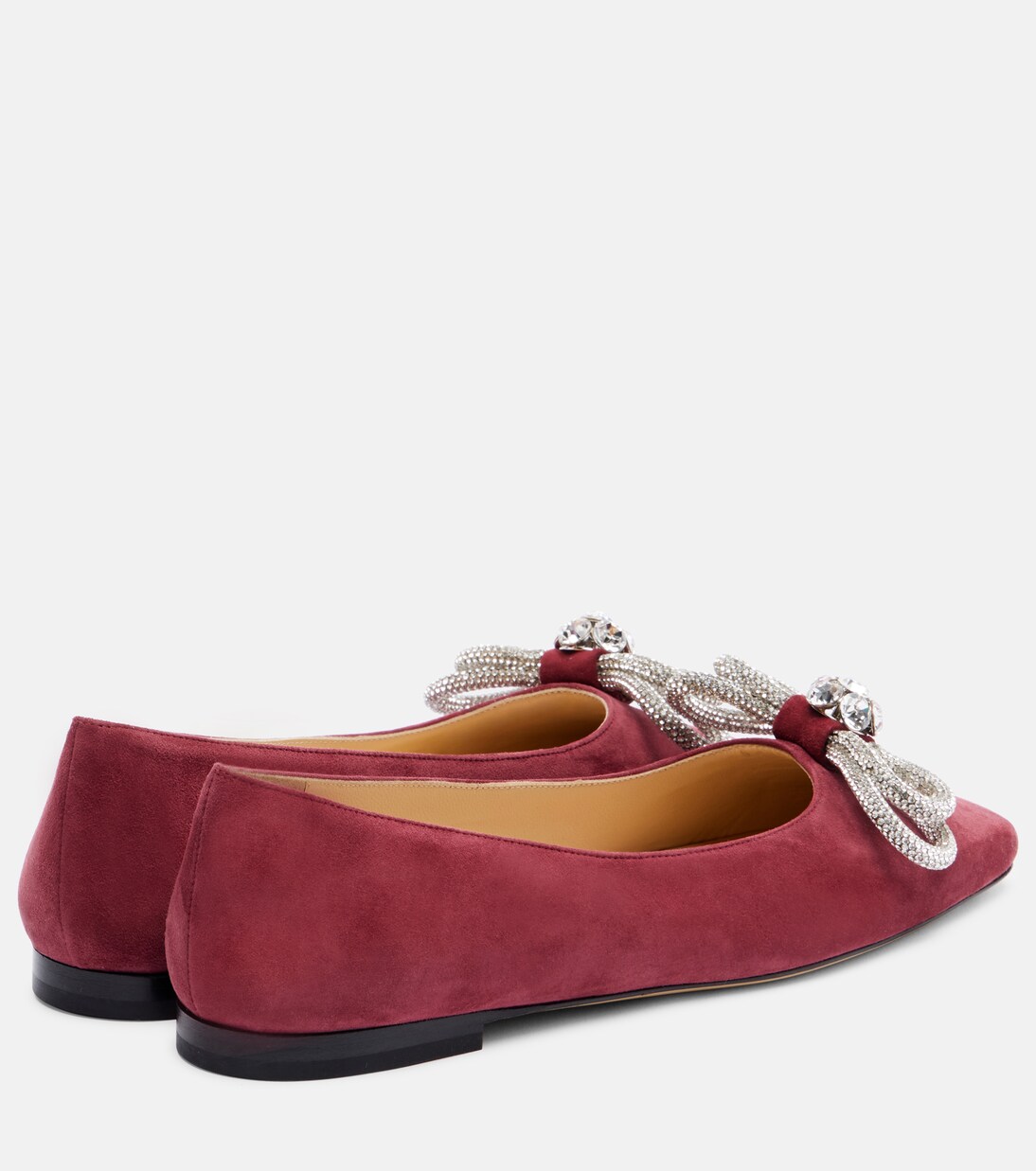 Double Bow embellished suede ballet flats | Mach & Mach