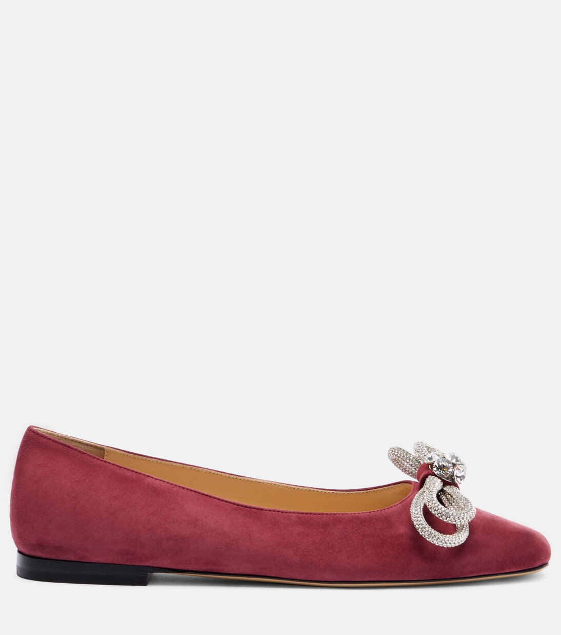 Double Bow embellished suede ballet flats | Mach & Mach