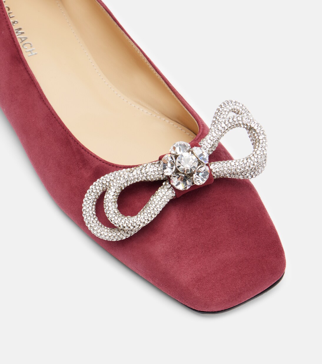 Double Bow embellished suede ballet flats | Mach & Mach