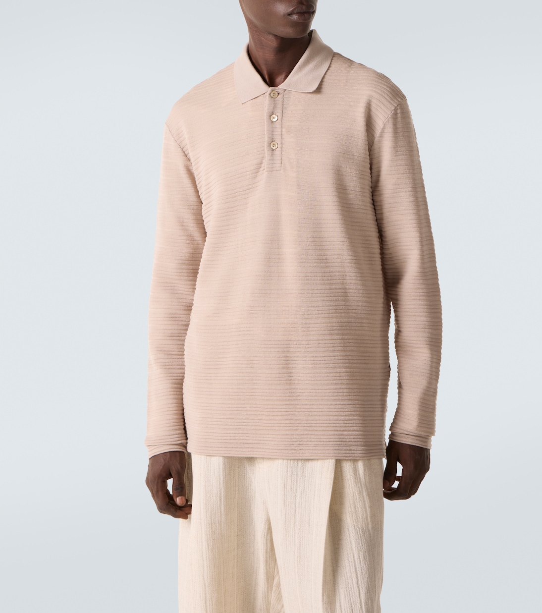 Polo de jersey de lana virgen a rayas | Giorgio Armani