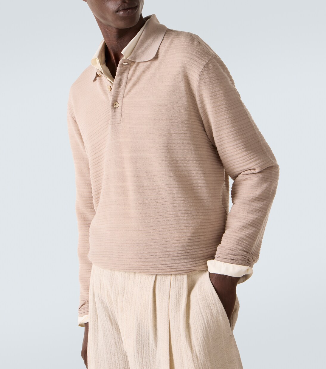 Polo de jersey de lana virgen a rayas | Giorgio Armani