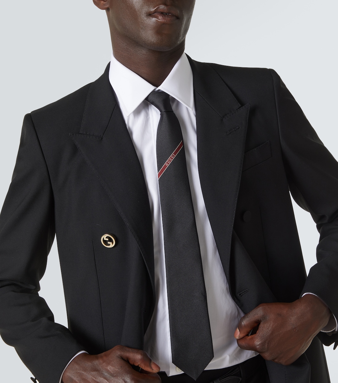 Logo silk jacquard tie | Gucci