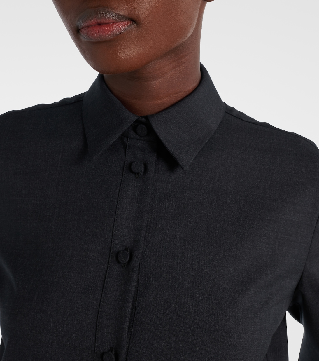 Vestido camisero de lana con Horsebit | Gucci