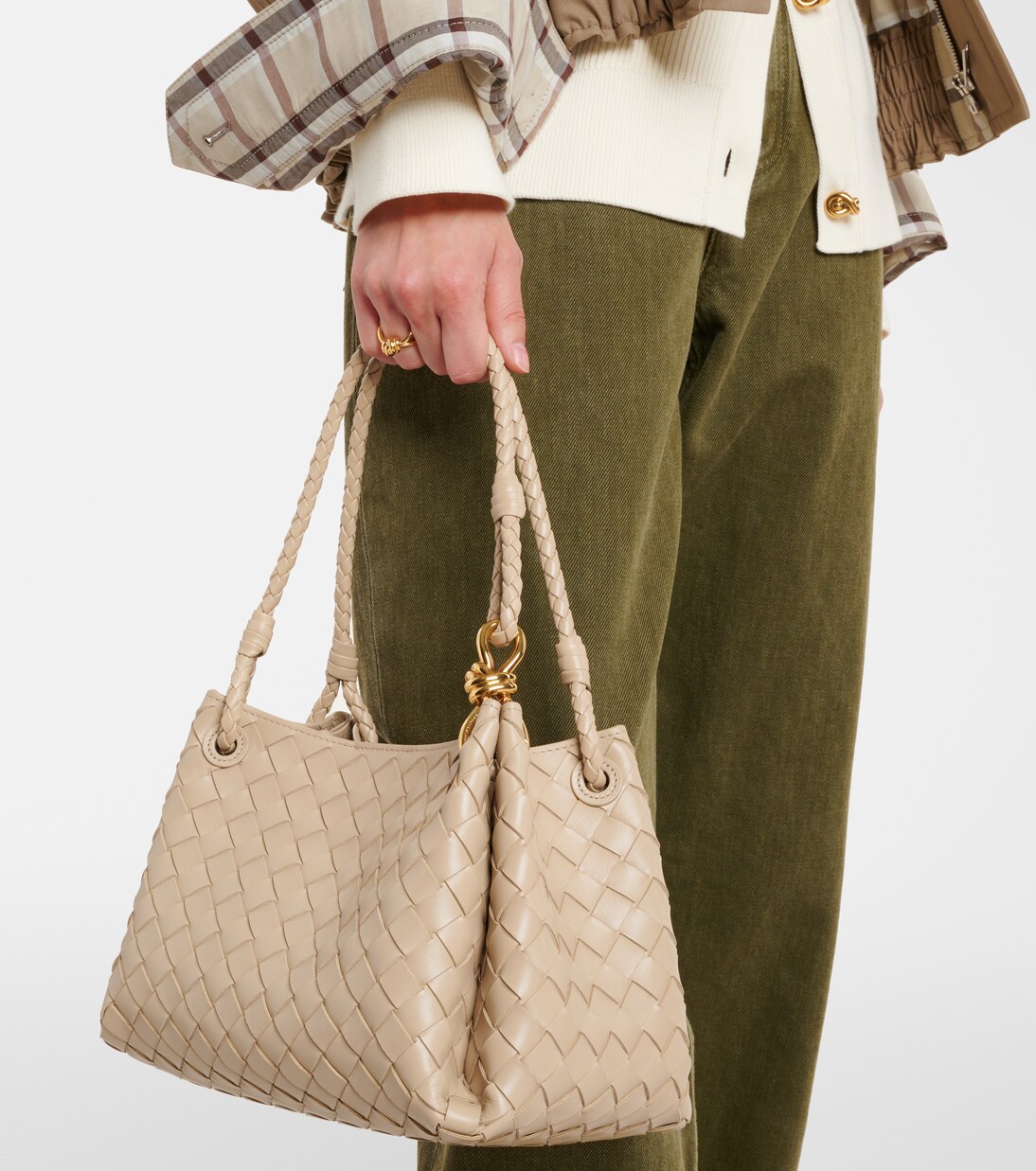 Parachute Medium leather tote bag | Bottega Veneta