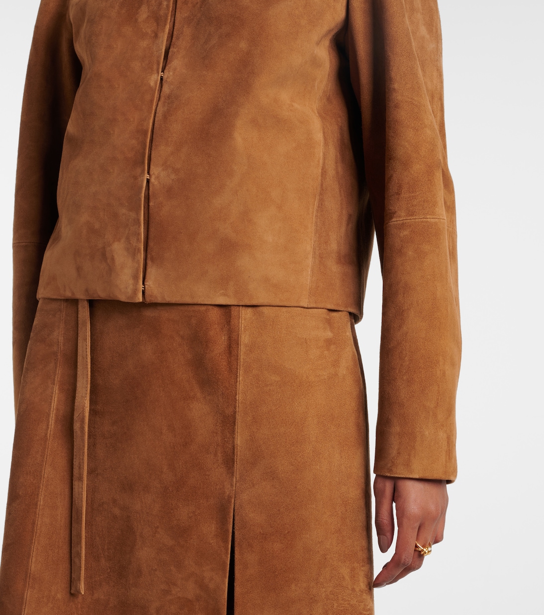 Cropped-Jacke aus Veloursleder | Vince