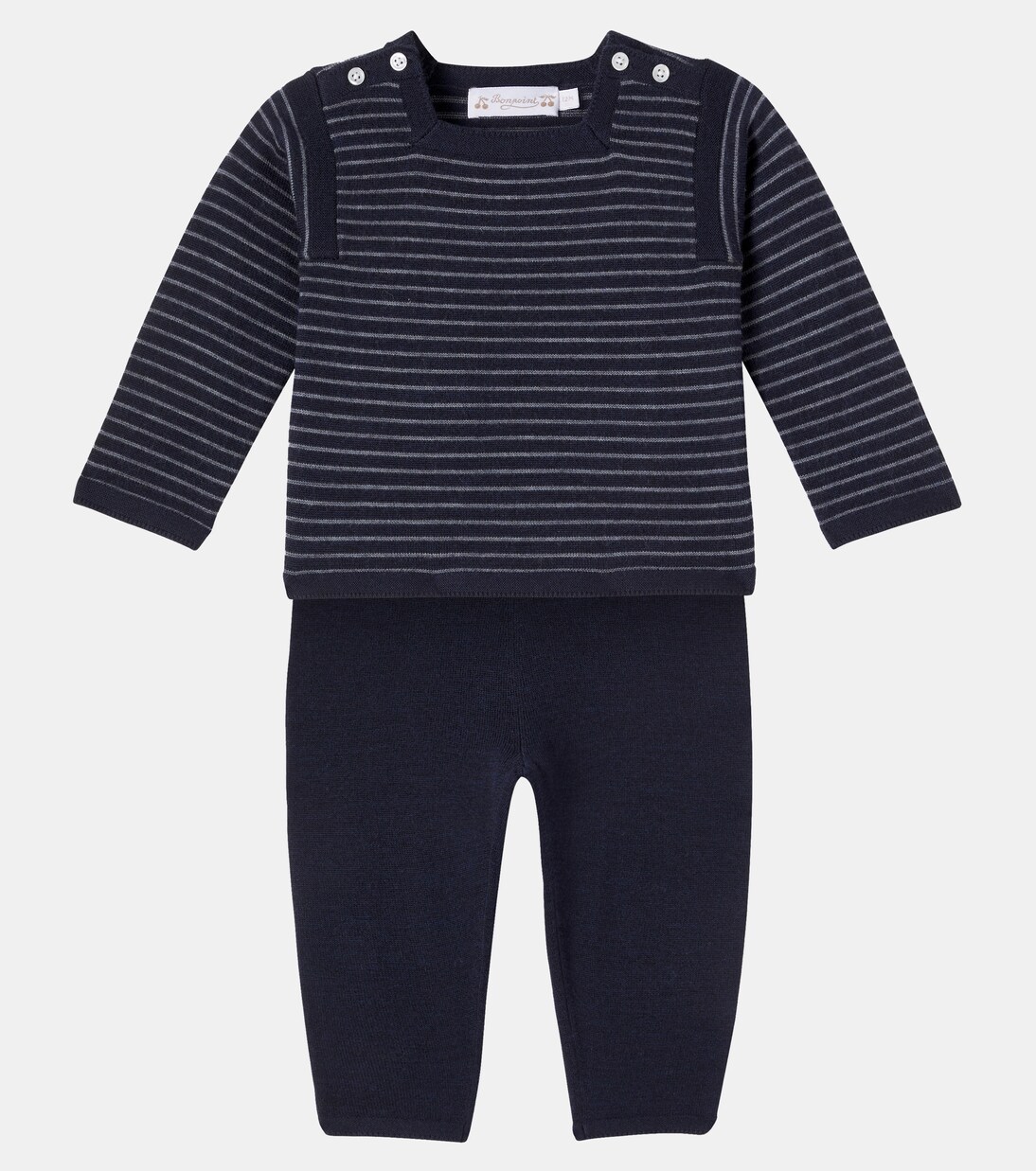 Baby Joe striped wool sweater and pants set | Bonpoint