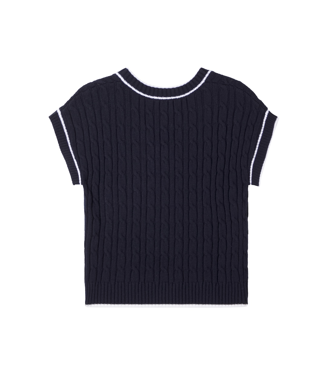 Cable-knit wool and cotton sweater vest | Monnalisa