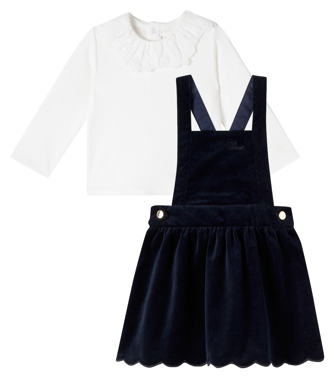 Baby Set aus Longsleeve und Kleid aus Baumwolle | Chloé Kids