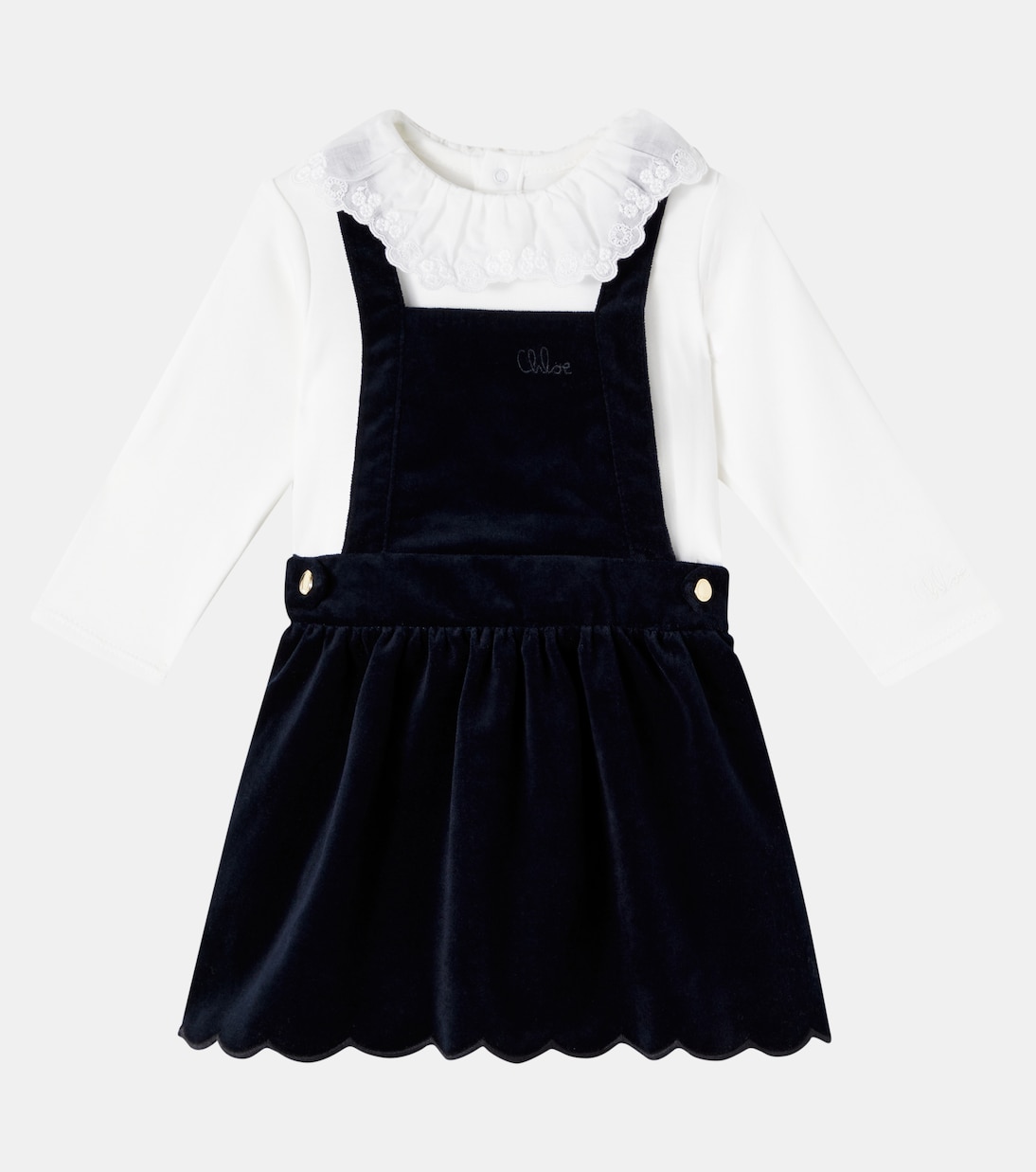 Baby Set aus Longsleeve und Kleid aus Baumwolle | Chloé Kids