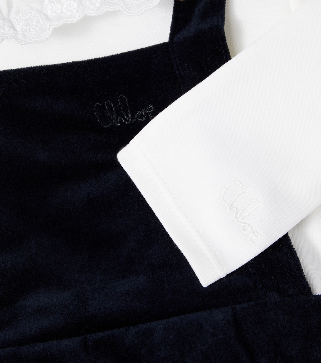 Baby Set aus Longsleeve und Kleid aus Baumwolle | Chloé Kids