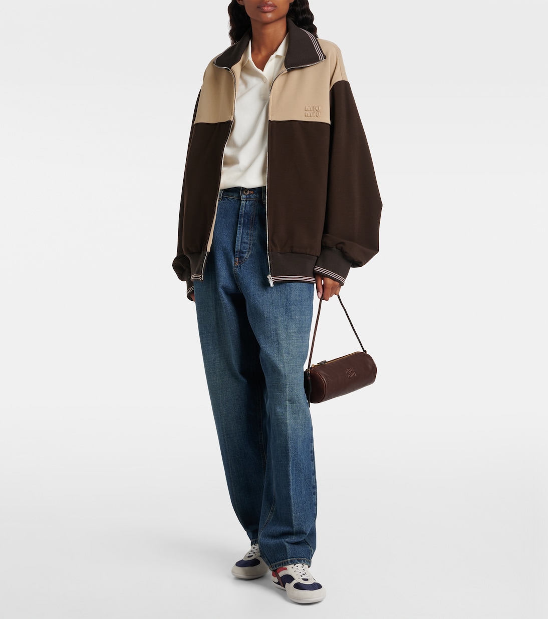Logo leather shoulder bag | Miu Miu