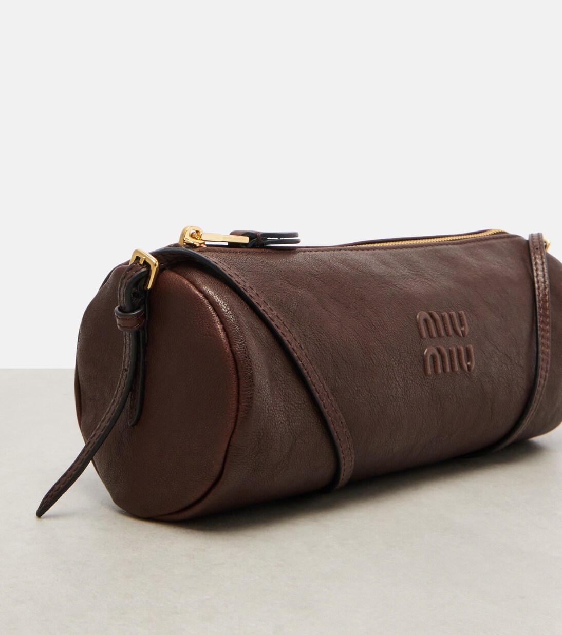 Logo leather shoulder bag | Miu Miu