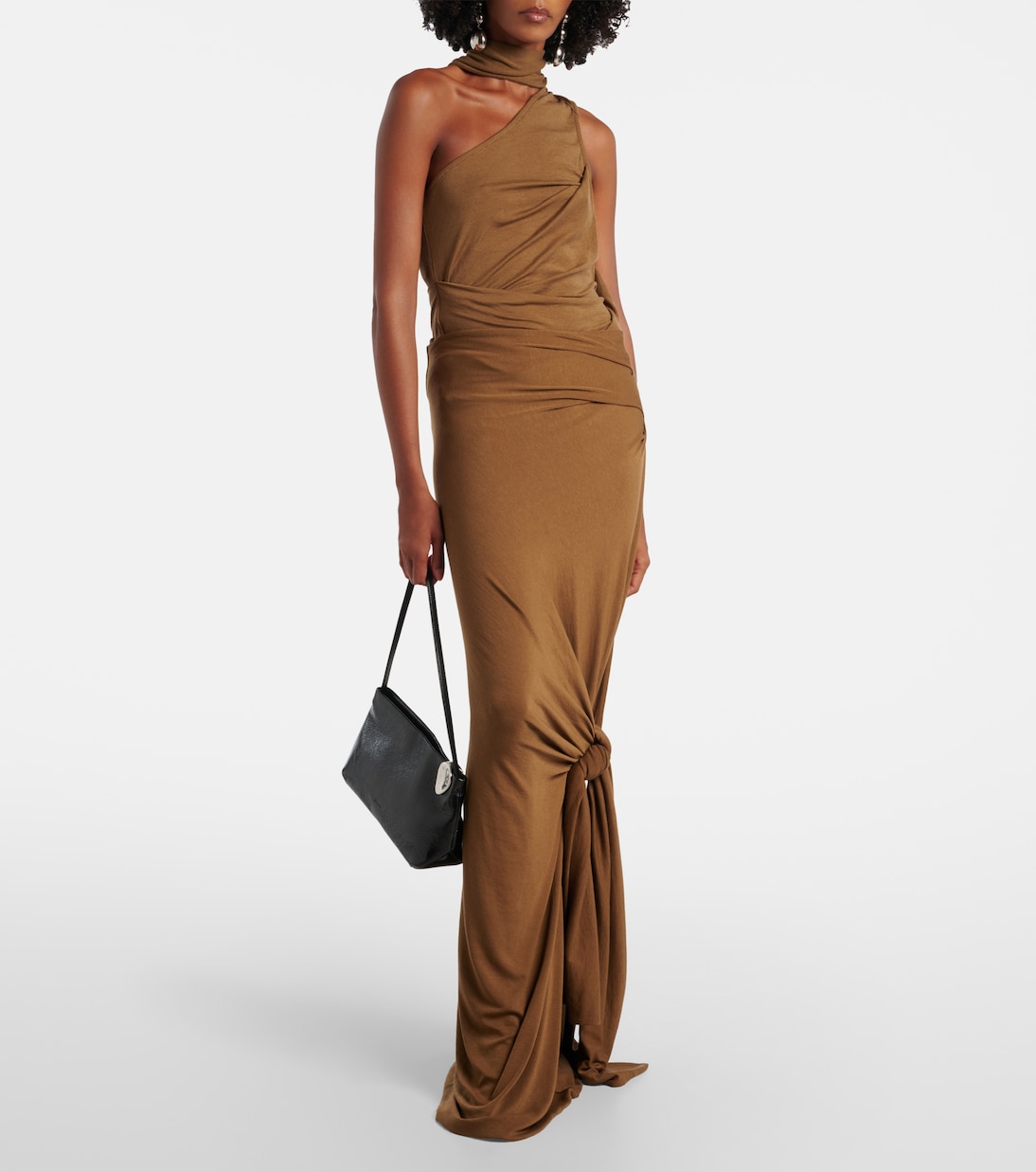 Asymmetric draped jersey maxi skirt | Entire Studios