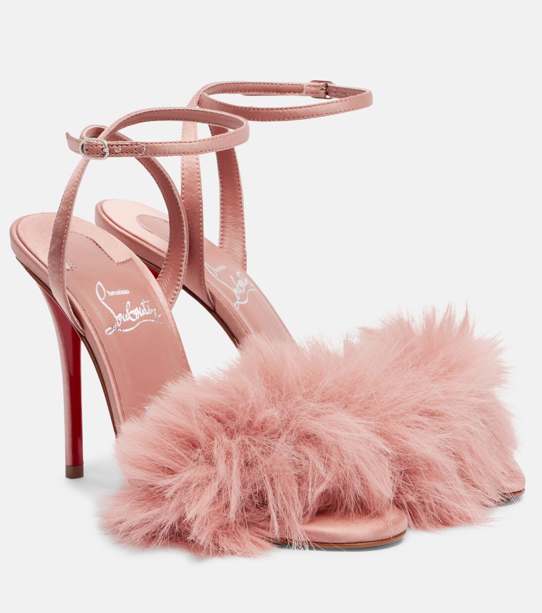 Sandales Patchoulina 100 en crêpe de satin | Christian Louboutin