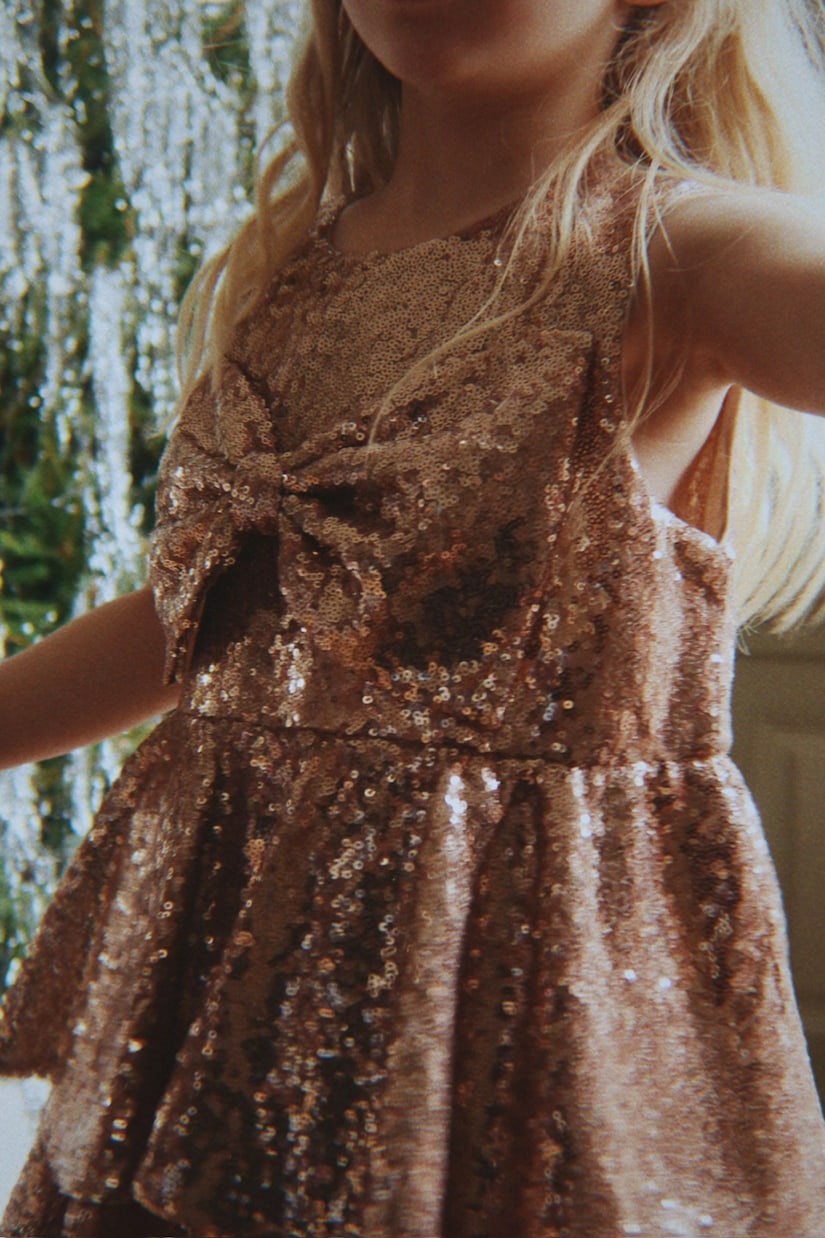 Abito Rosie con paillettes e fiocco | Konges Sløjd