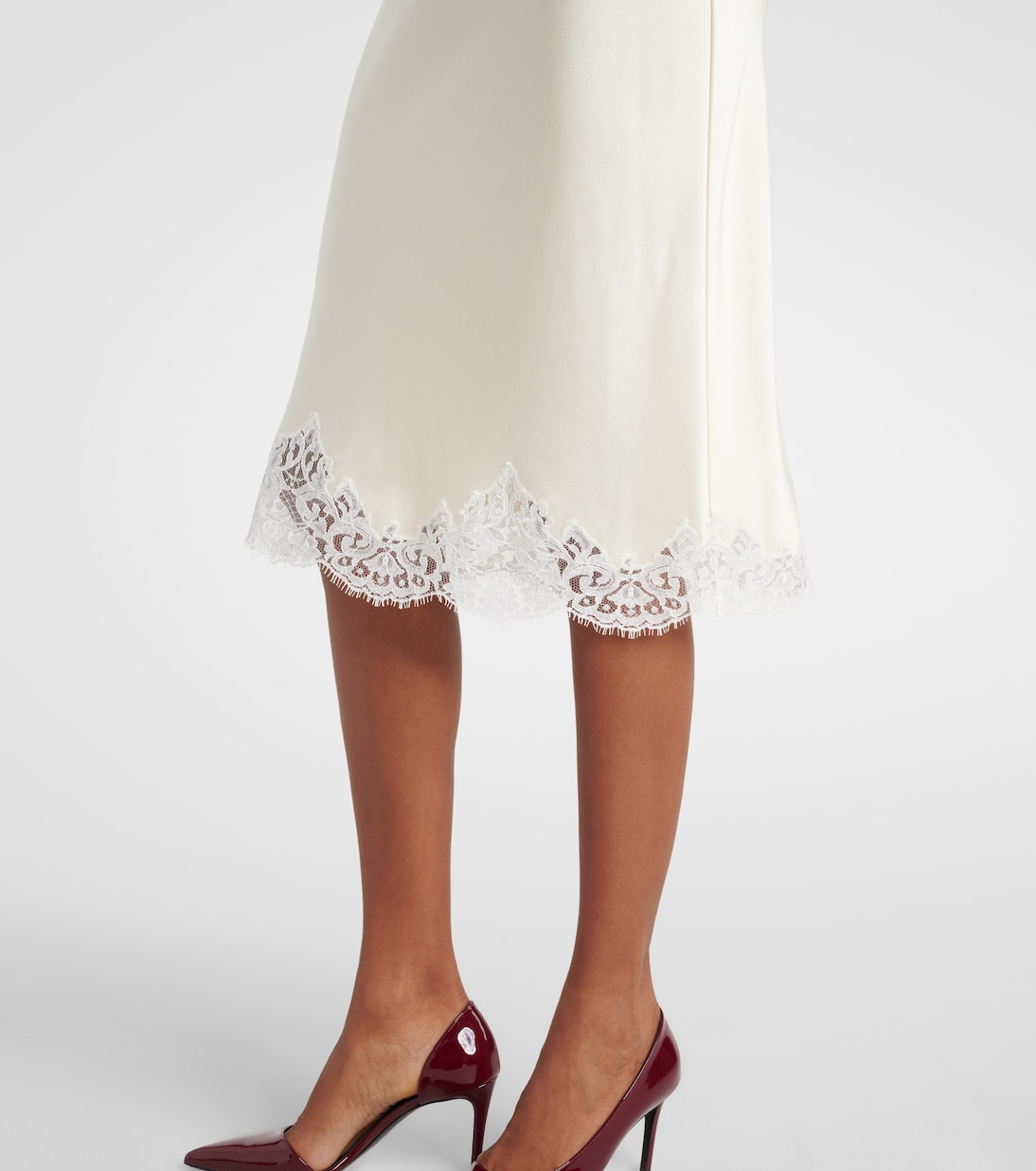 Lace-trimmed satin slip dress | Stella McCartney